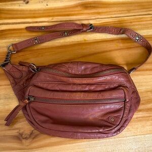 Free people leather crossbody bag